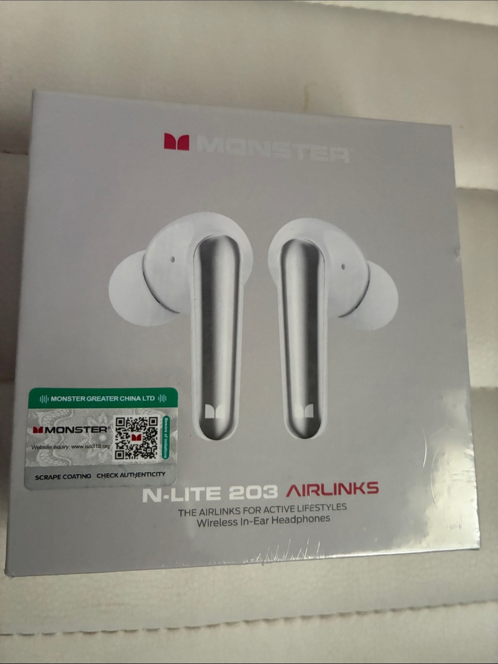 Monster N-Lite 203 Airlinks White Wireless In-Ear Headphones